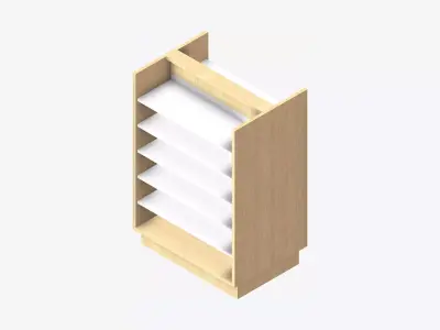 Shelving - Library - Integral - Convertible Low-poly 3D model