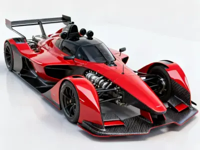 Realistic Pulse Racing Hypercar 3D Model Low-poly 3D model