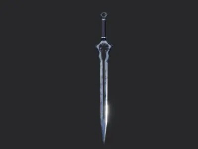 Black Fantasy Sword Free low-poly 3D model
