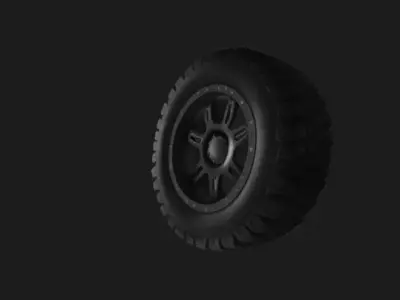 Worn Vehicle Wheel 3D Model 3D model