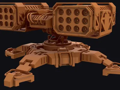 Missile Launcher 3 - Clay 3D model