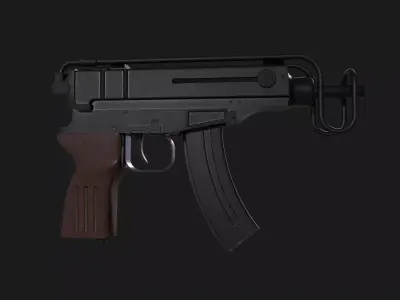 Skorpion vz61 Submachine Gun Low-poly 3D model