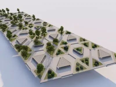 public park-Private Park Landscape 3D model 6
