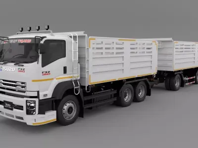 ISUZU DECA-FXZ360 Trailer Dump 3D model