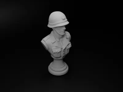Vietnam War Soldier Bust Chess 3D print model purchase