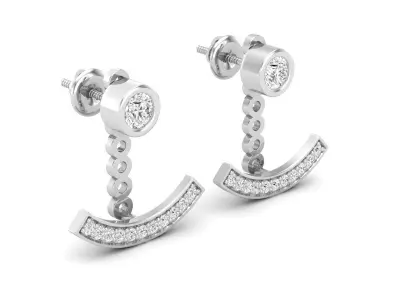AV 501 Diamond Ladies Cluster Pendulum Stud Earrings Jackets Set 3D print model