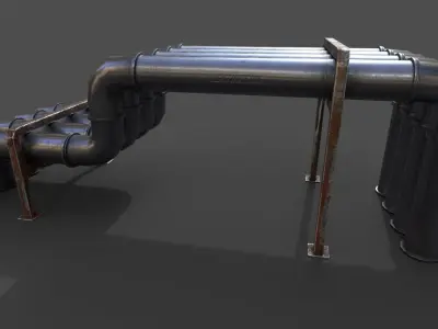 Pipe air conditioning prt1 low-poly 3D model Low-poly 3D model