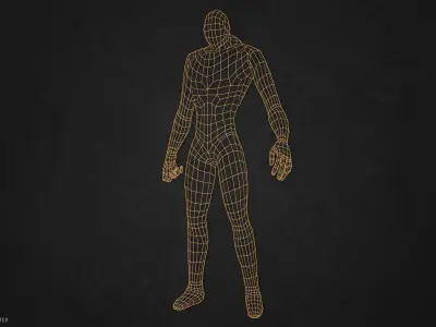 Sci fi character Low-poly 3D model