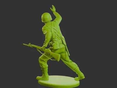 US American private soldier USAS16 001 3D print model