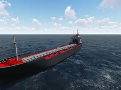 tanker 1 cargo ship Low-poly 3D model