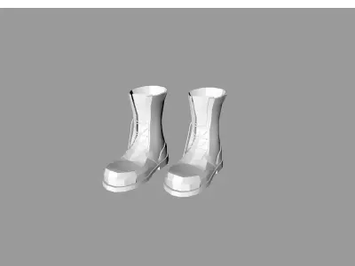 Military Army Boots Low-poly 3D model