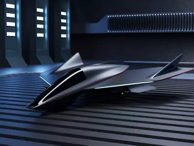 Concept Jet and Hangar Bundle  3D model