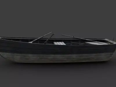 Boat 3D model - Mid Poly Low-poly 3D model