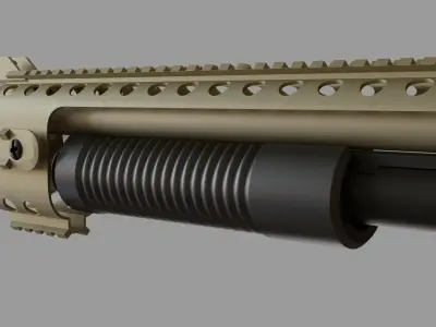 Hi-Poly Mossberg 590 Shockwave 3D model