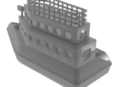 Cruise Ship Low-poly 3D model