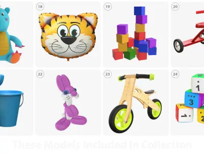 Toddler playroom items 3D model