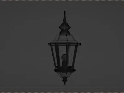 Classic exterior light with brushed rusted metal  3D model