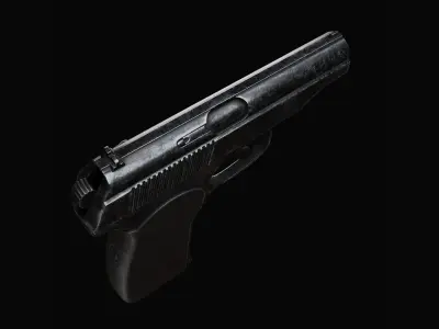 Old worn out Makarov Pistol Low-poly 3D model