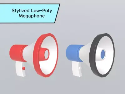 Stylized Low-Poly Megaphone Low-poly 3D model