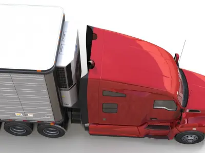 Kenworth T680 van trailer 3D model
