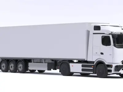 Mercedes-Benz eActros 600 with Trailer 3D model