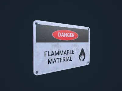Danger Sign Low-poly 3D model purchase
