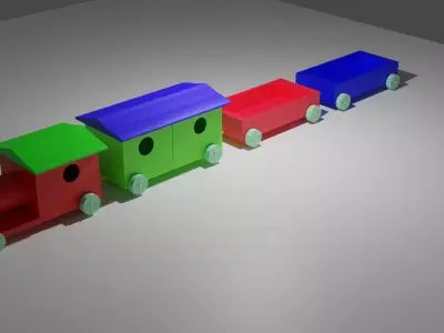 Toy Train 3D model 5