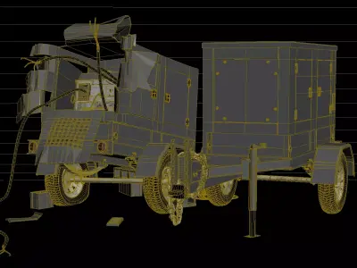 Abandoned Industrial Generator Trailer 3D model