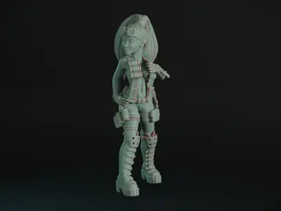 Military Grenade Girl  3D print model
