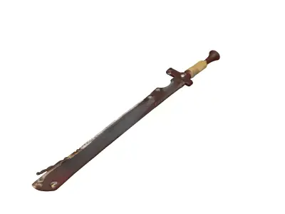 Rusty Machete PostApocalyptic Survival Weapon Low-poly 3D model