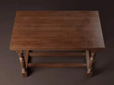 PBR lowpoly desk Low-poly 3D model
