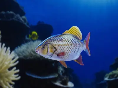 Fish PBR rigging animation Low-poly 3D model