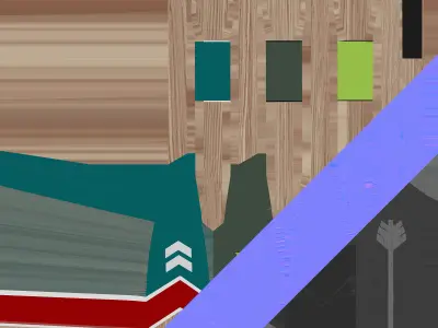Decorative painted oars set Part three 3D model