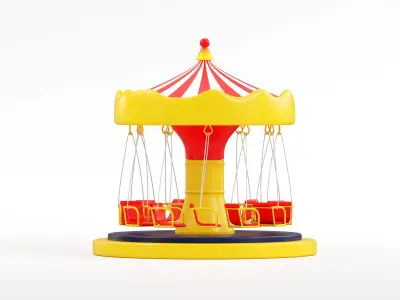 Carousel  Low-poly 3D model