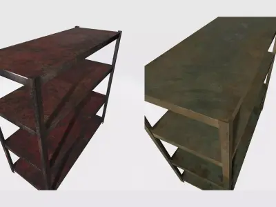 Painted Shelf Model Free low-poly 3D model