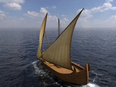Medieval boat 3D model purchase