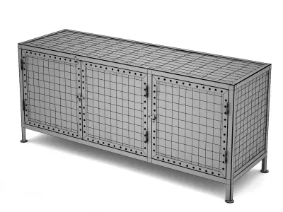 Black and White TV cabinet 3D model
