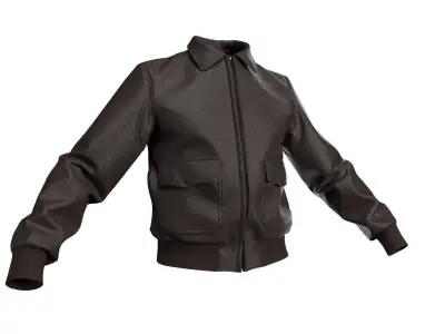 Aviators Leather Flight Jacket - Marvelous Designer  3D model