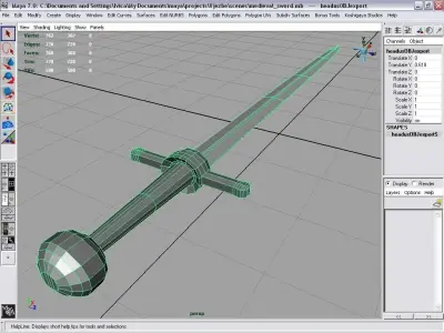 sword Low-poly 3D model 12