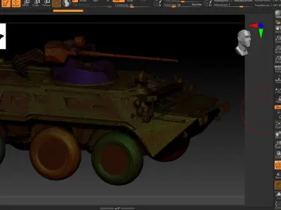 2 Colors 4K BTR-80A  Low-poly 3D model