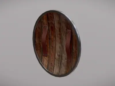 Shield with ornaments Low-poly 3D model