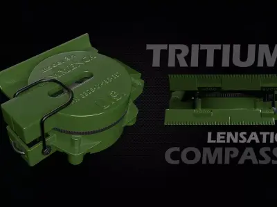 Tritium Lensatic Compass Low-poly 3D model