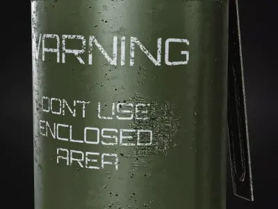 Smoke grenade Low-poly 3D model 2