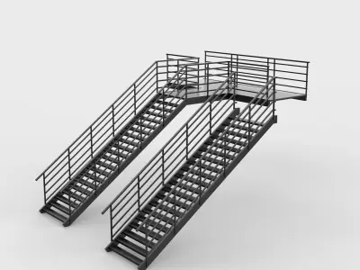 fire escape staircase  3D model
