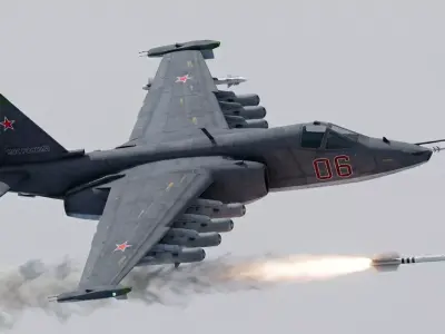 SU-25 Frogfoot with weapons fully-rigged and animated Low-poly 3D model