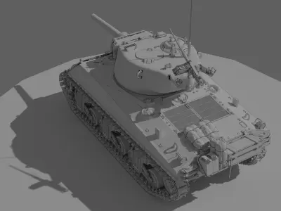 Sherman tank M4A3 3D print model