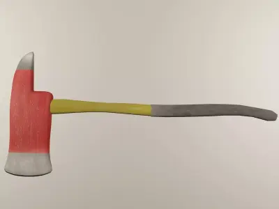 Firefighter Axe Low-poly 3D model