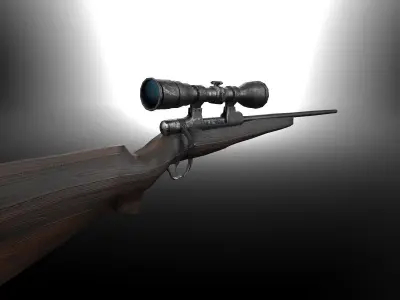 Hunting Sniper Rifle GR-LowPoly Low-poly 3D model