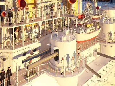 Battleship Petropavlovsk 1899 3D model