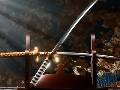 Katana  Low-poly 3D model